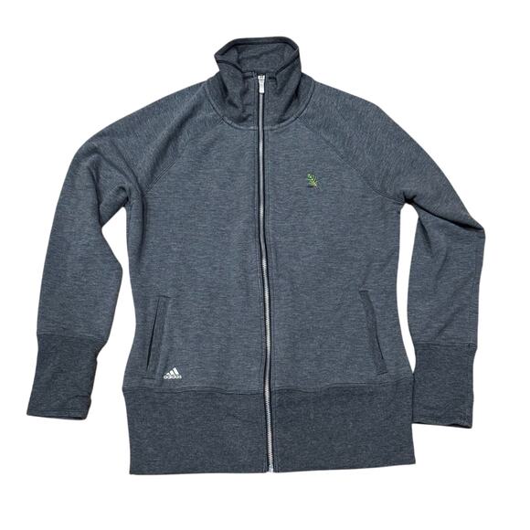 adidas Jackets & Blazers - Adidas Golf Women's Medium Full Zip Sweatshirt Pockets Grey Stretch gym